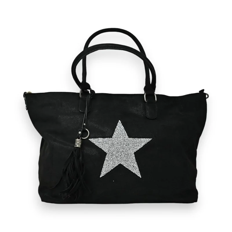 Bolso Negro Mandolina Estrella Brillante