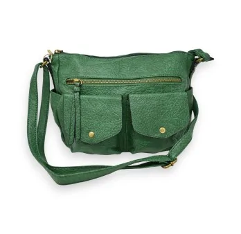 Sac bandoulière vert souple de chez Mandoline