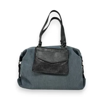 Mandoline grey velvet handbag