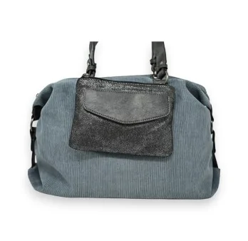 Bolso de mano de terciopelo gris de Mandoline