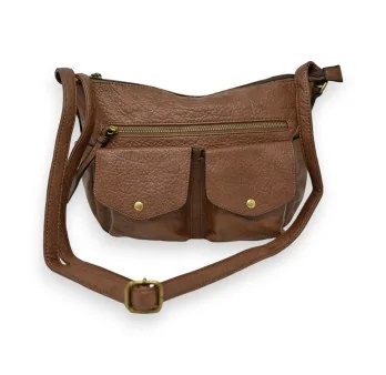 Brown Mandoline Crossbody Bag