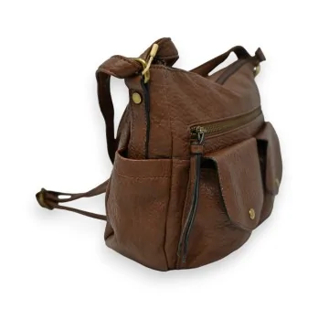 Brown Mandoline Crossbody Bag