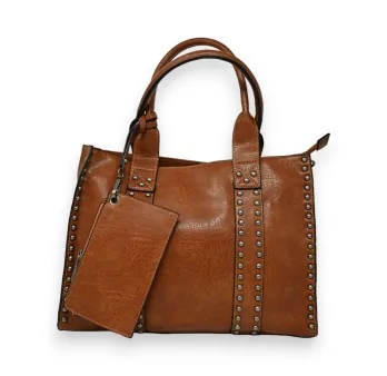 Steife Handtasche in Camel von Mandoline