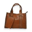 Camel Rigid Handbag by Mandoline