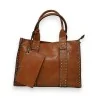 Steife Handtasche in Camel von Mandoline