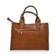 Steife Handtasche in Camel von Mandoline