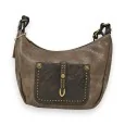 Two-tone taupe and brown crossbody bag from Mandoline