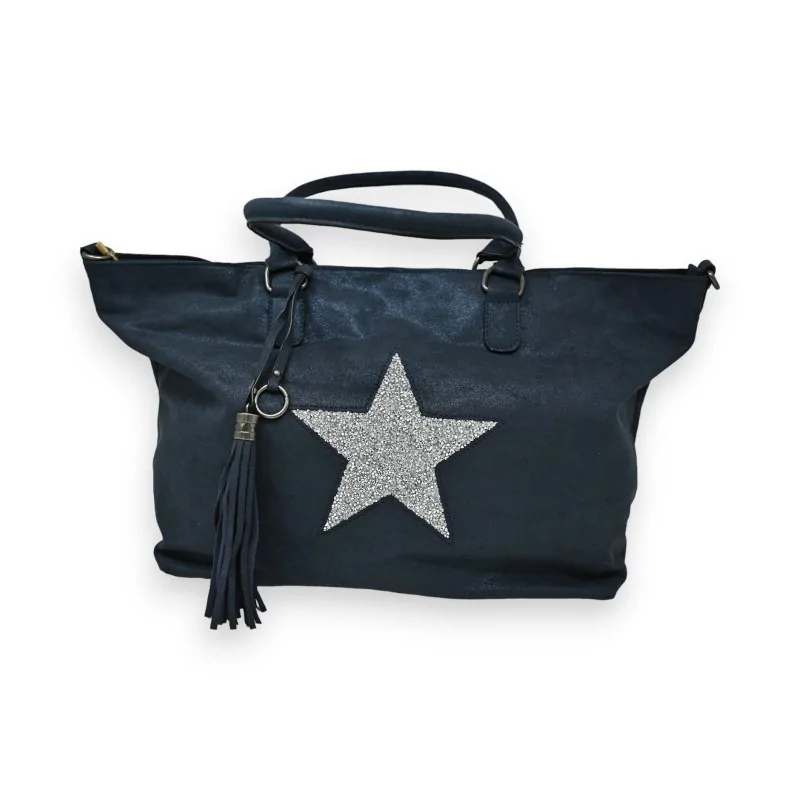 Marineblaue Handtasche Mandoline Funkelnder Stern