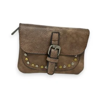 Studded taupe wallet from Mandoline