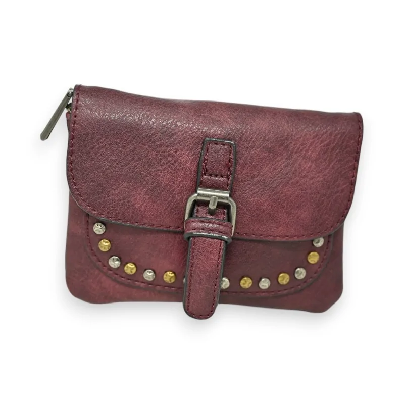 Studded Burgundy Mandolin Wallet