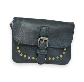 Studded Navy Blue Mandoline Wallet