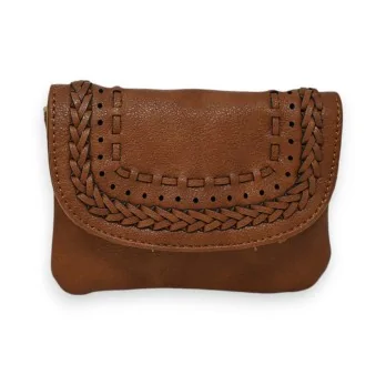 Braided Wallet Mandoline Camel