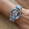 Montre Ernest feuillages tropicaux rosé