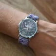 Ernest's watch printed with purple wildflowers