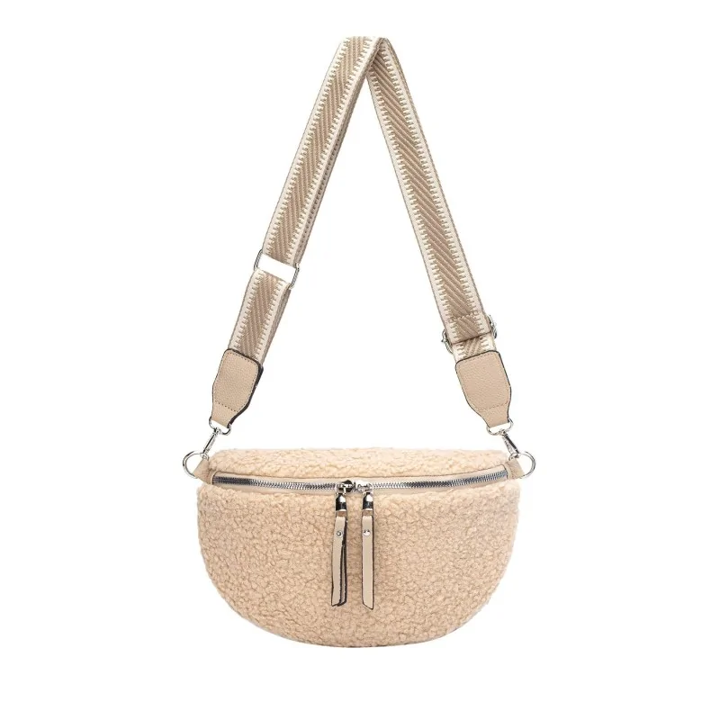 Beige David Jones Plüsch-Gürteltasche mit Schulterriemen