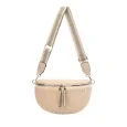 David Jones beige faux fur crossbody fanny pack