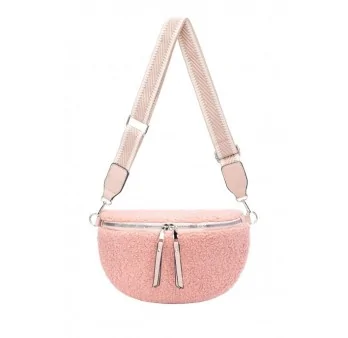 David Jones Pink Fluffy Belt Bag Crossbody