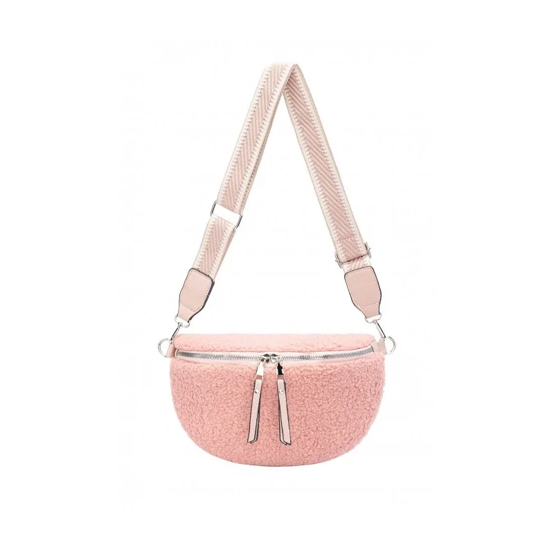 David Jones Pink Fluffy Belt Bag Crossbody