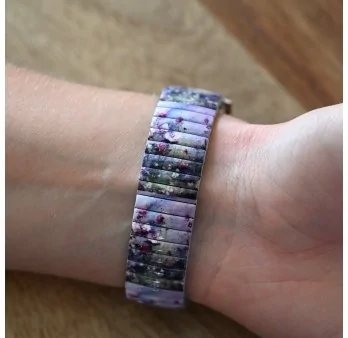 Ernest's watch printed with purple wildflowers