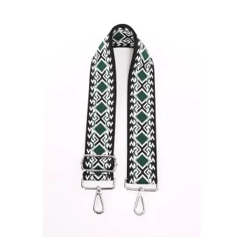 Bottle green ethnic fabric shoulder strap