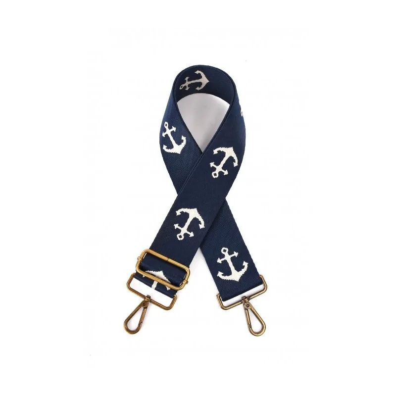 Navy Fabric Anchor Shoulder Strap