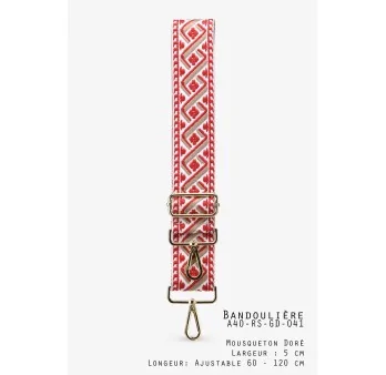 Bohemian Red Fabric Shoulder Strap