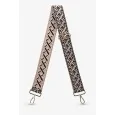 Black and Beige Ethnic Fabric Shoulder Strap