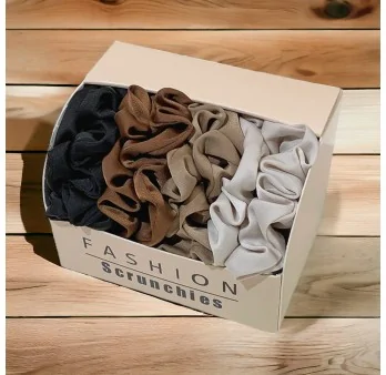 Box of 8 plain scrunchies