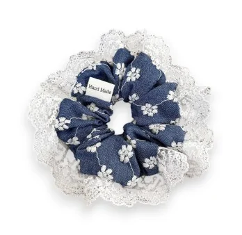 Scrunchie Romantico con Pizzo Floreale