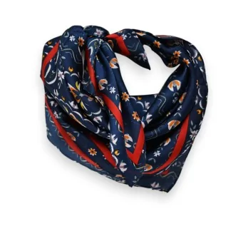 Navy blue paisley pattern square