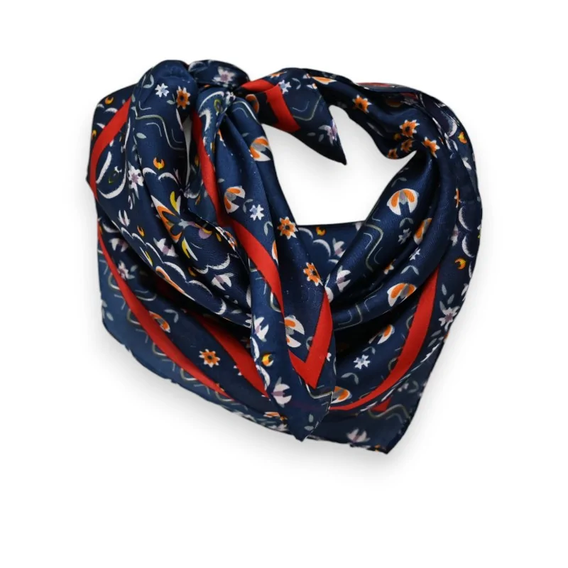 Navy blue paisley pattern square