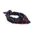 Navy blue paisley pattern square