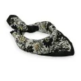 Black and white floral square scarf