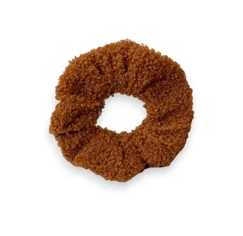 Fancy camel-colored hair scrunchie