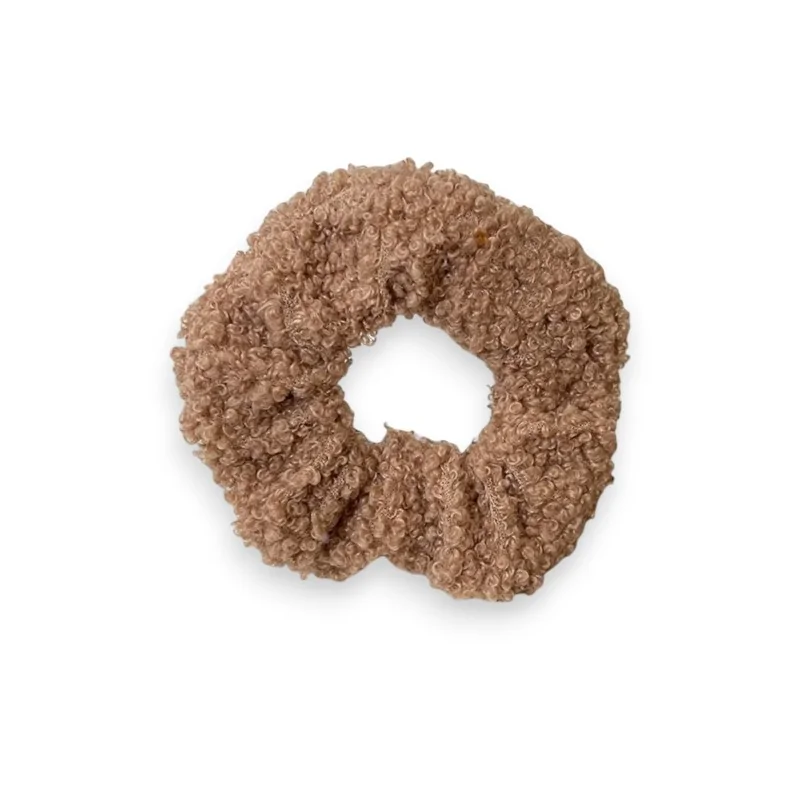 Scrunchie aus geringeltem Stoff in Taupe