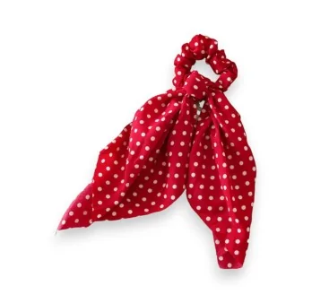 Polka Dot Red and White Scrunchie Scarf