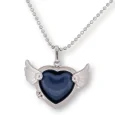 Pretty Heart Necklace Openable Angel Wings