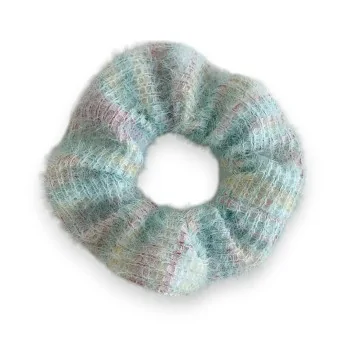 Fancy pastel knitted scrunchie