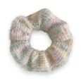 Fancy elastic hair scrunchie with knitted pastel effect