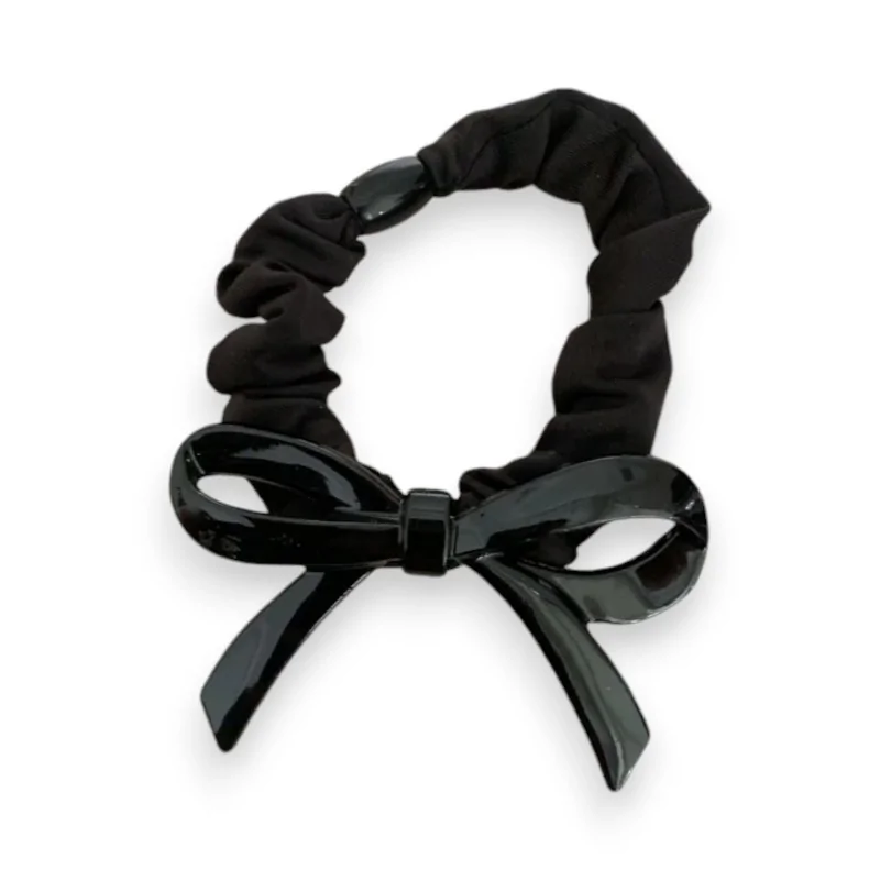 Black scrunchie with rigid bow