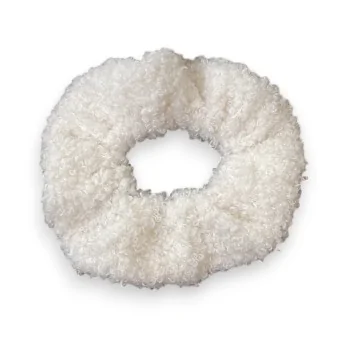 Chouchou élastique bouclé blanc