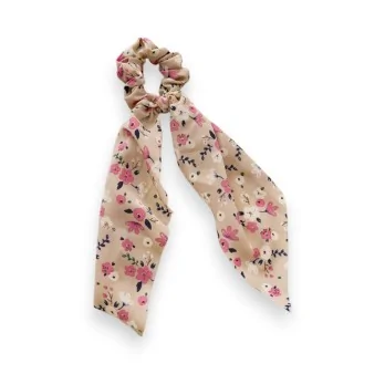 Coletero Elástico Floral Fantasía Beige