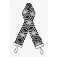 Fancy Black and Gray Geometric Pattern Shoulder Strap