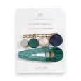 Set of 4 trendy emerald green hair clips