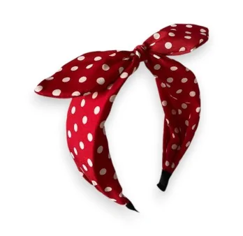 Fancy Red and White Polka Dot Headband