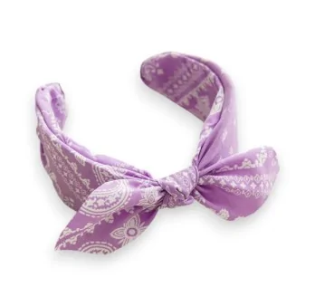 Serre-tête Imprimé Bandana Lilas