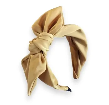 Wide mustard fancy headband with bow