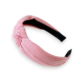 Fancy pink knitted headband