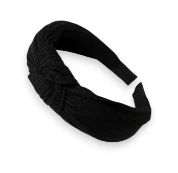 Fancy black knit headband