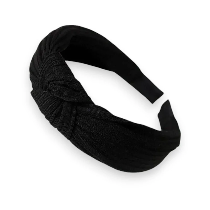 Fancy black knit headband